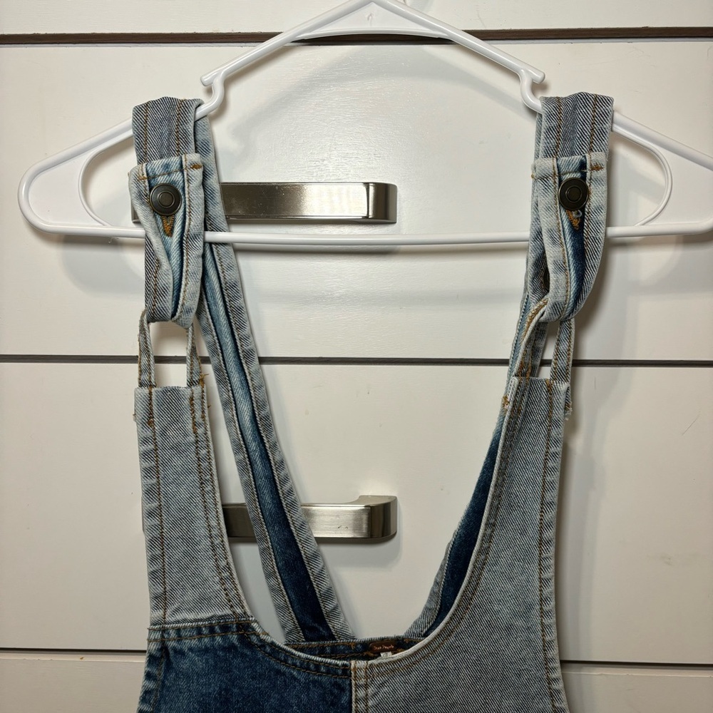 Free People The Patchwork Jumper Light Denim - image 6